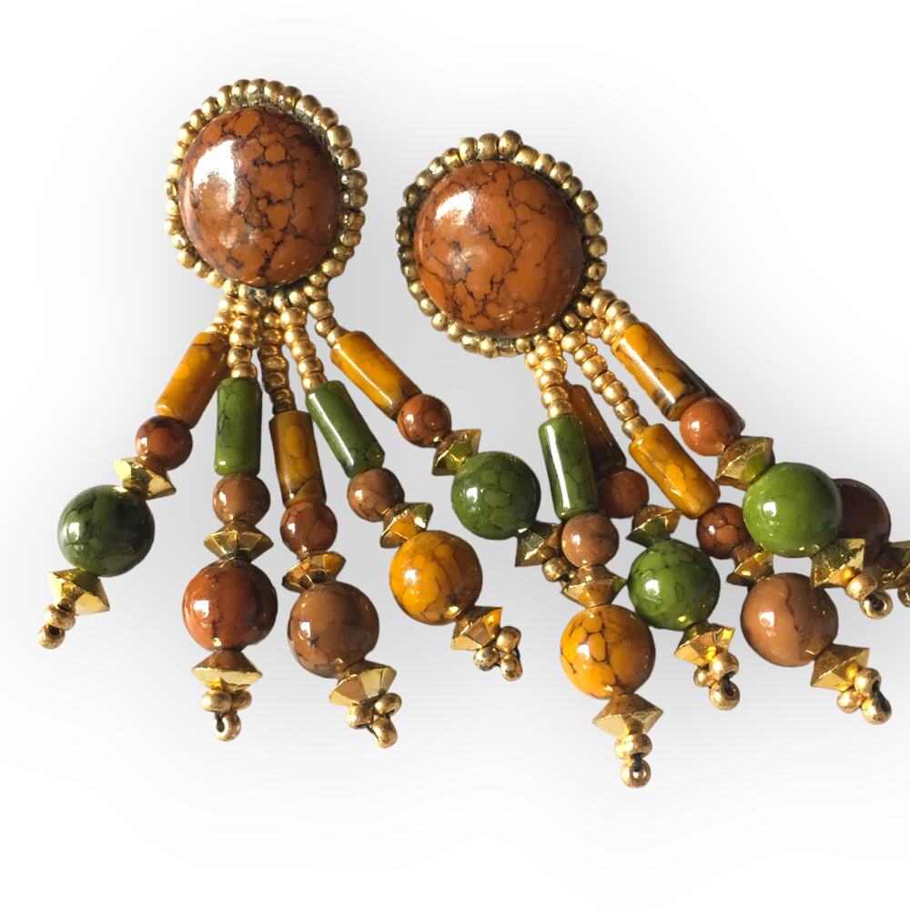 Southwest style faux stone statement earrings